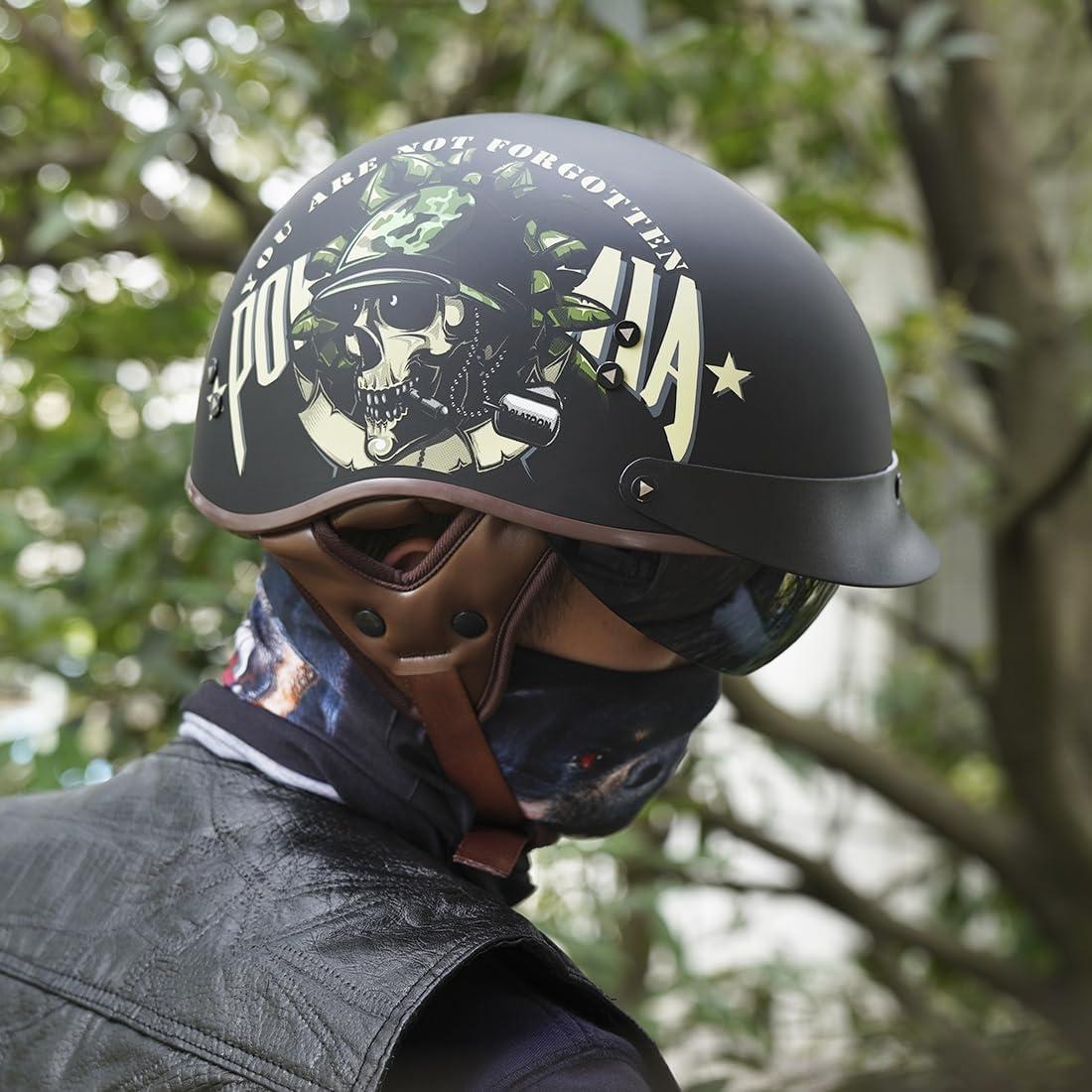 Casco de motocicleta VCOROS F-07 con visera solar y hebilla