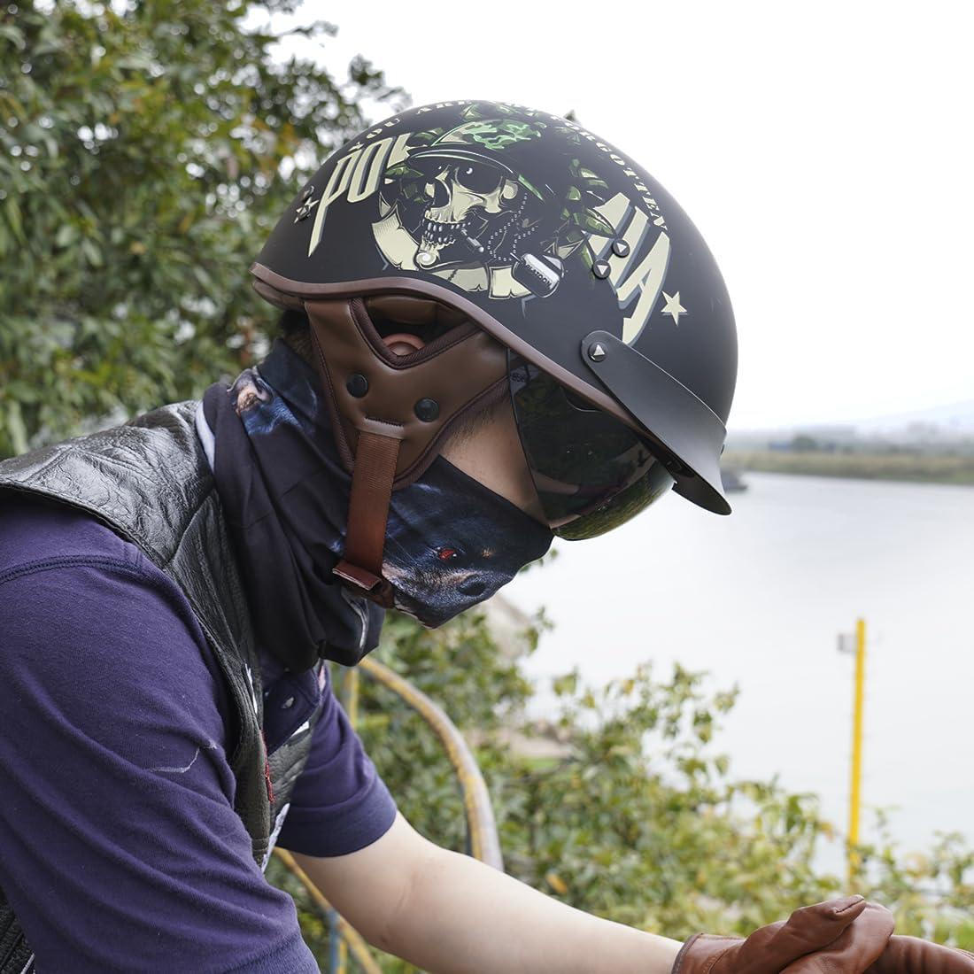 Casco de motocicleta VCOROS F-07 con visera solar y hebilla