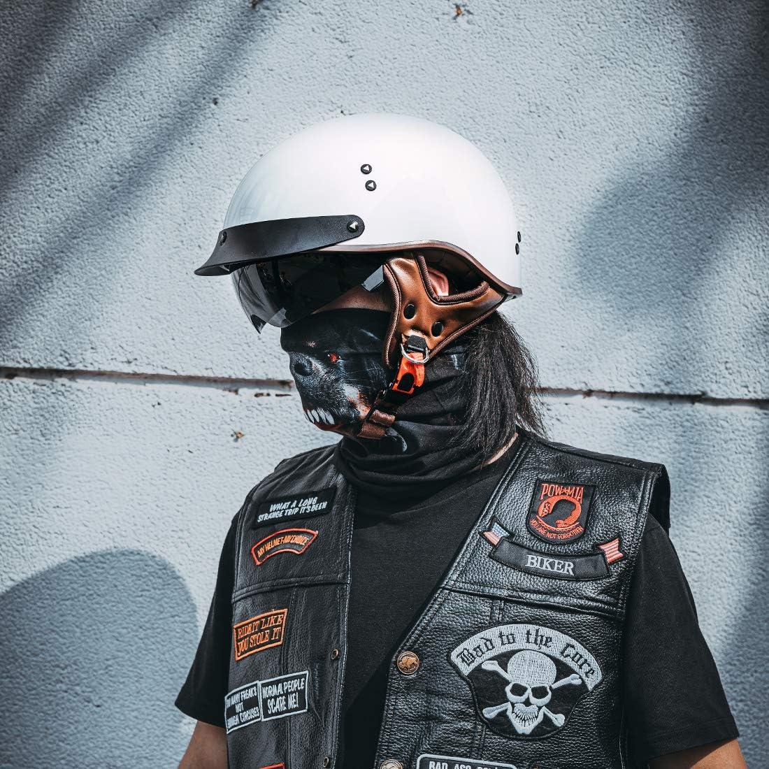 Casco de Motocicleta VCOROS F-07 Blanco XL con Visera Solar