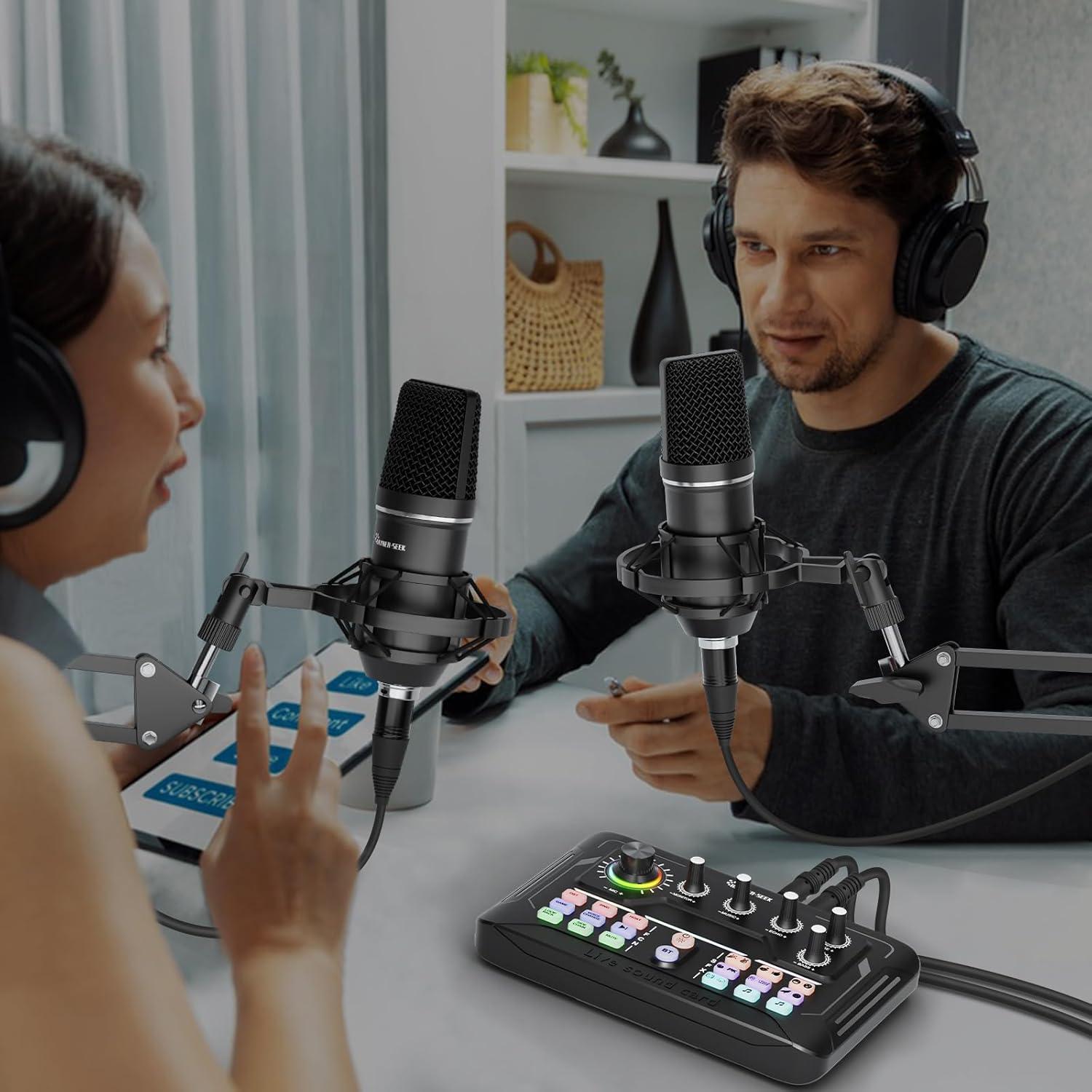 Paquete de Podcast para 2 Personas P900 con Mezclador y Micrófonos