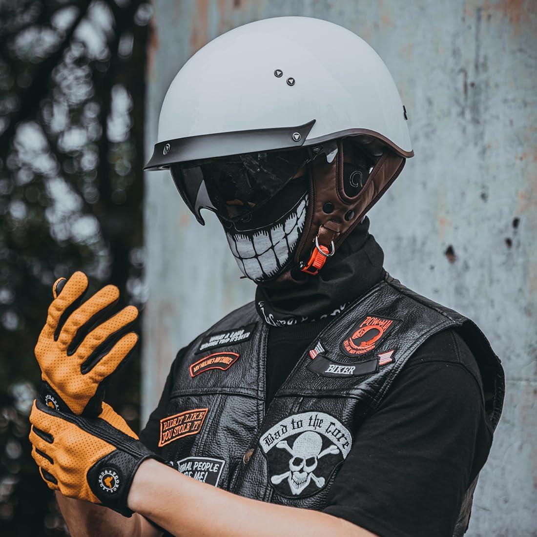 Casco de motocicleta VCOROS F-07 con visera solar XXL