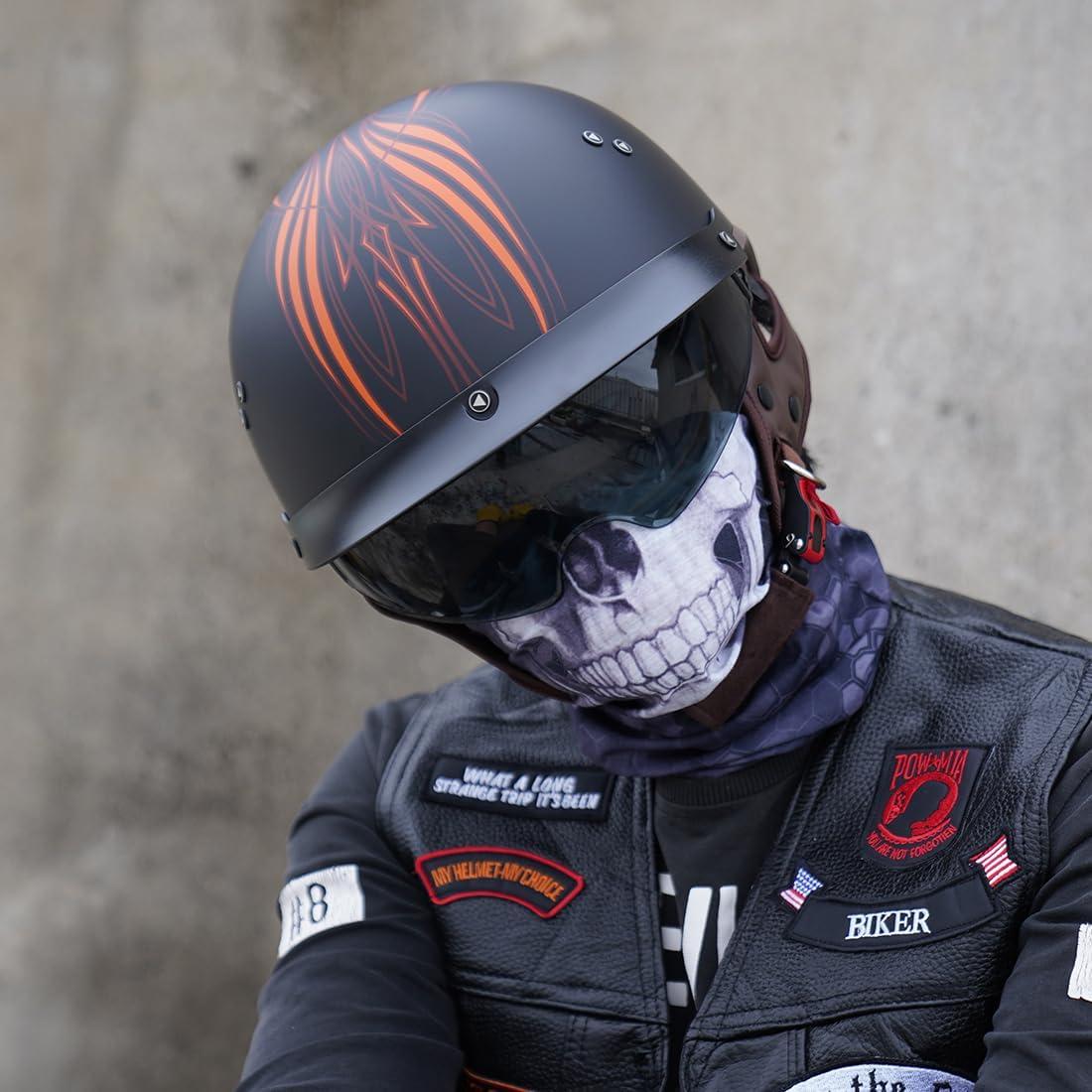 Casco de motocicleta VCOROS F-07 XL con visera solar