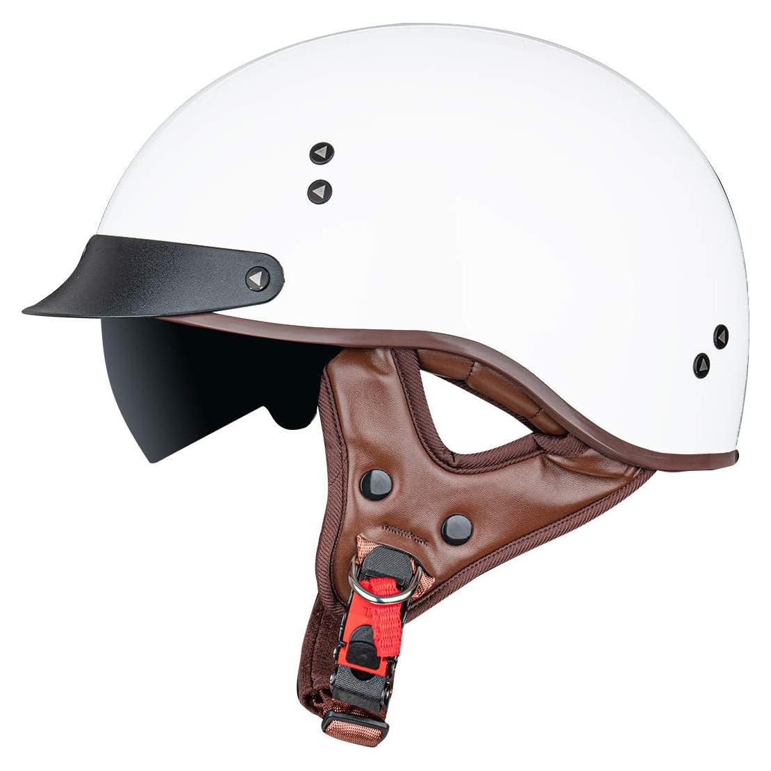 Casco de motocicleta VCOROS F-07 Blanco L con visera solar