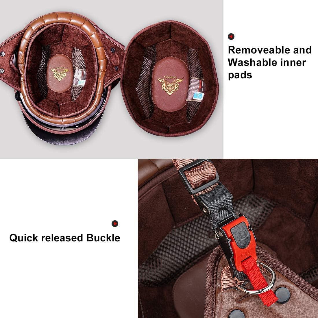 Casco de motocicleta VCOROS F-07 Blanco L con visera solar