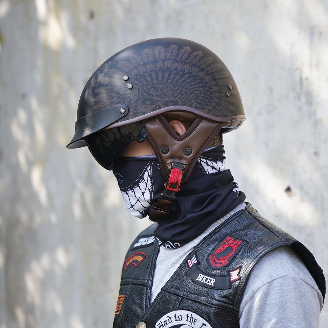 Casco de motocicleta VCOROS F-07 con visera solar y hebilla