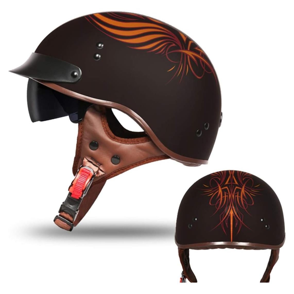 Casco de motocicleta VCOROS F-07 con visera solar L