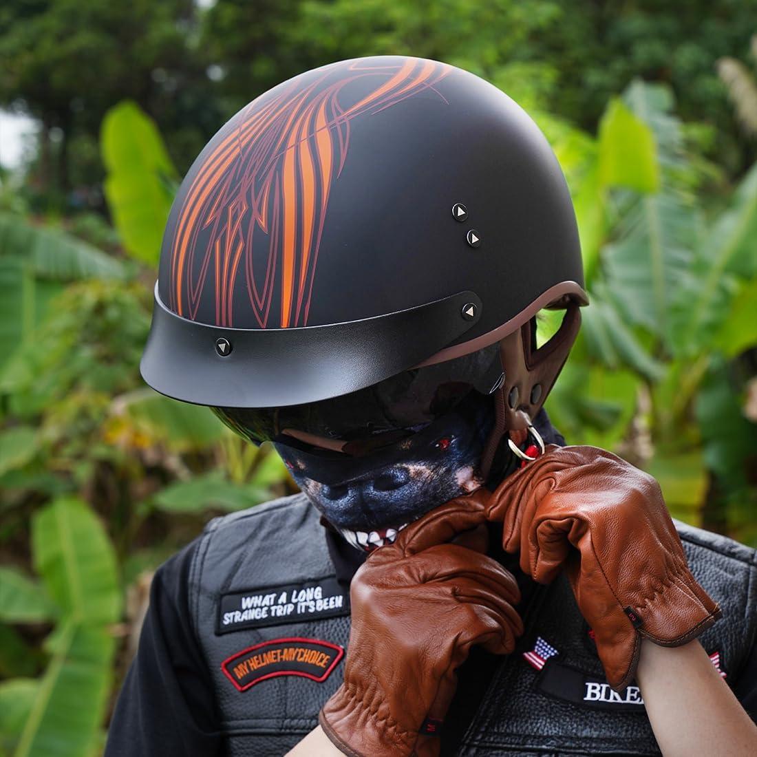 Casco de motocicleta VCOROS F-07 con visera solar L
