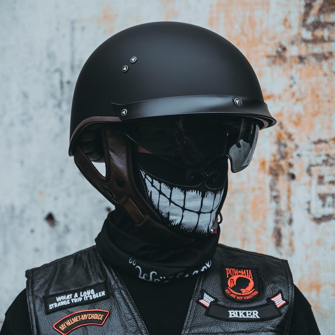 Casco de motocicleta VCOROS F-07 XL con visera solar