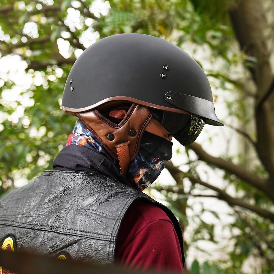 Casco de motocicleta VCOROS F-07 Negro Mate L con visera