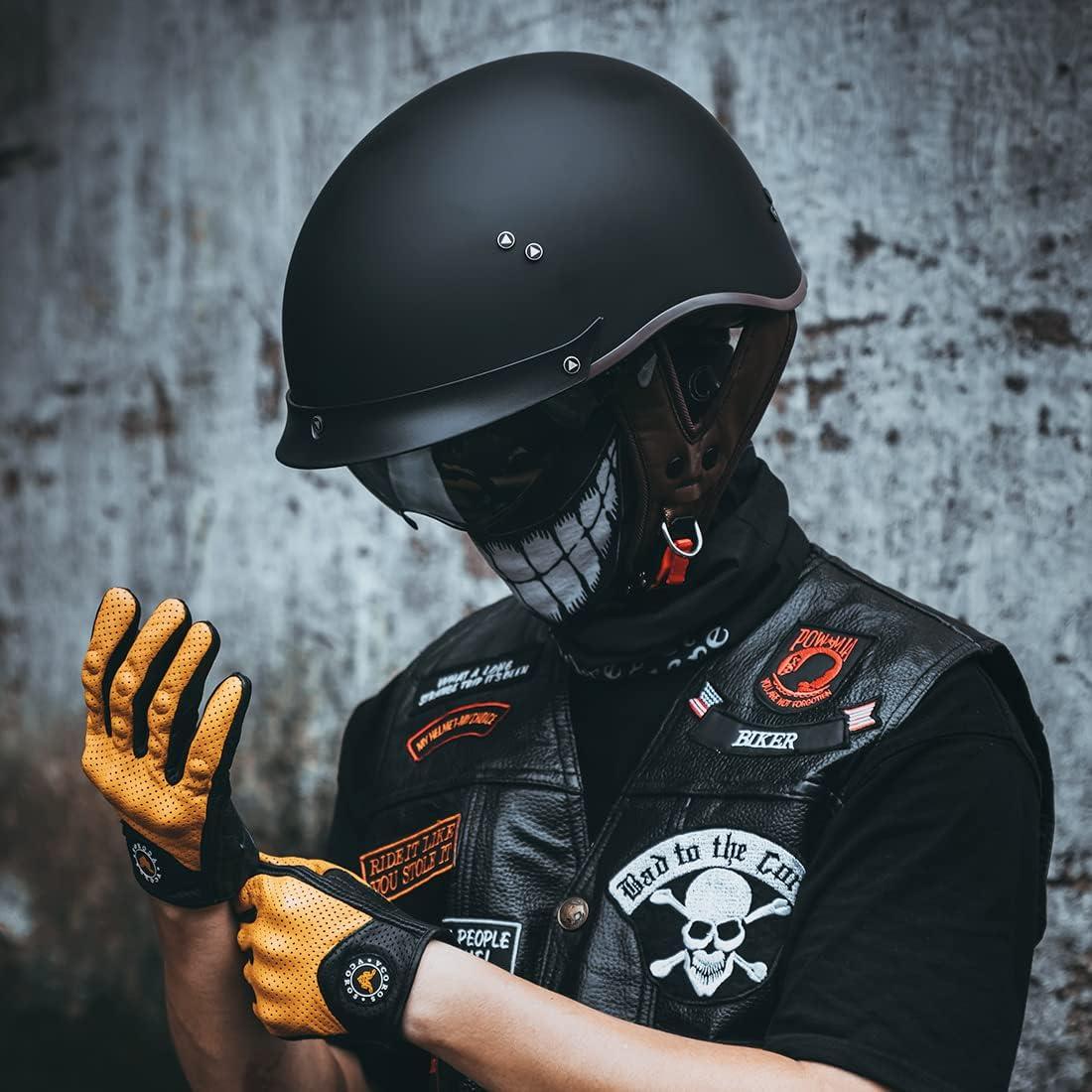 Casco de motocicleta VCOROS F-07 Negro Mate L con visera