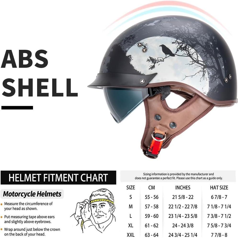 Casco VCOROS F-07 Media Cara con Visera Solar XXL
