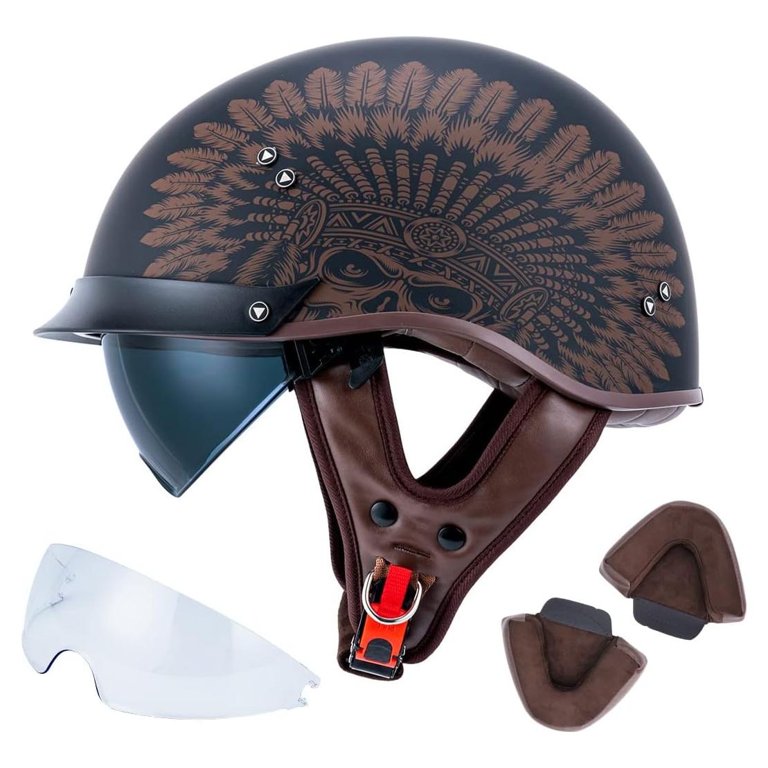 Casco de motocicleta F-07 VCOROS XL con visera solar