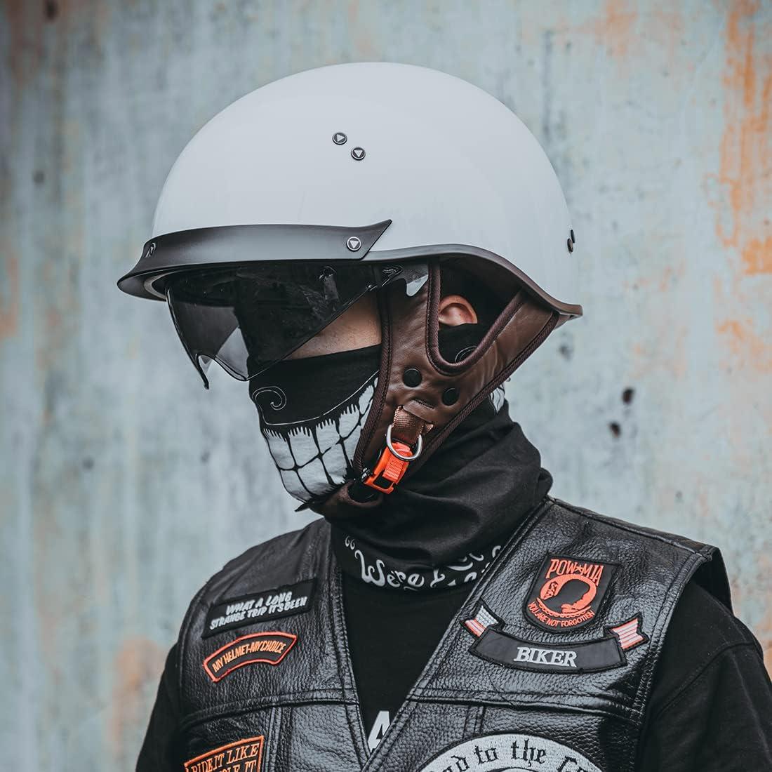 Casco de motocicleta VCOROS F-07 Blanco M con visera solar