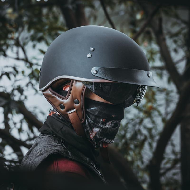 Casco de motocicleta VCOROS F-07 Negro Mate XXL con visera