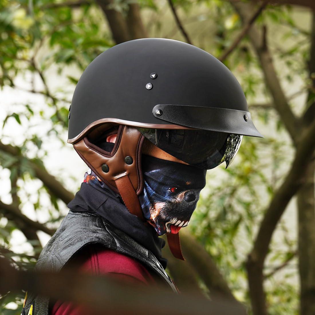 Casco de motocicleta VCOROS F-07 Negro Mate XXL con visera