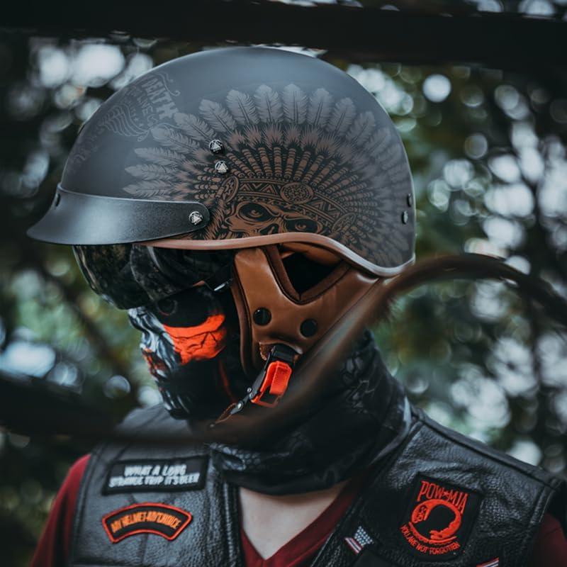 Casco de motocicleta VCOROS F-02 con visera solar XL