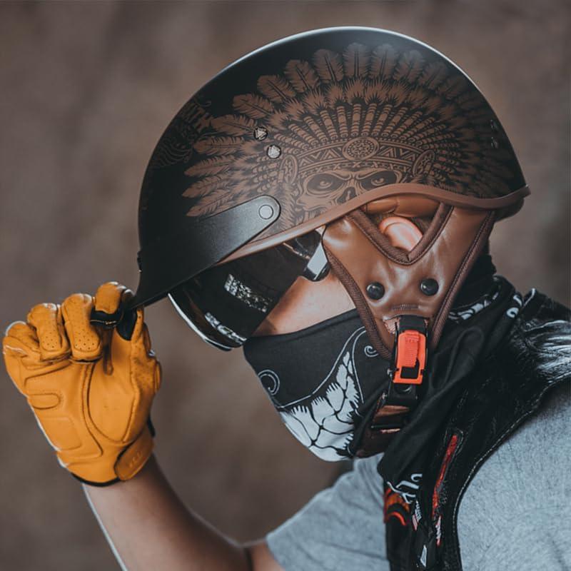 Casco de motocicleta VCOROS F-02 con visera solar XL