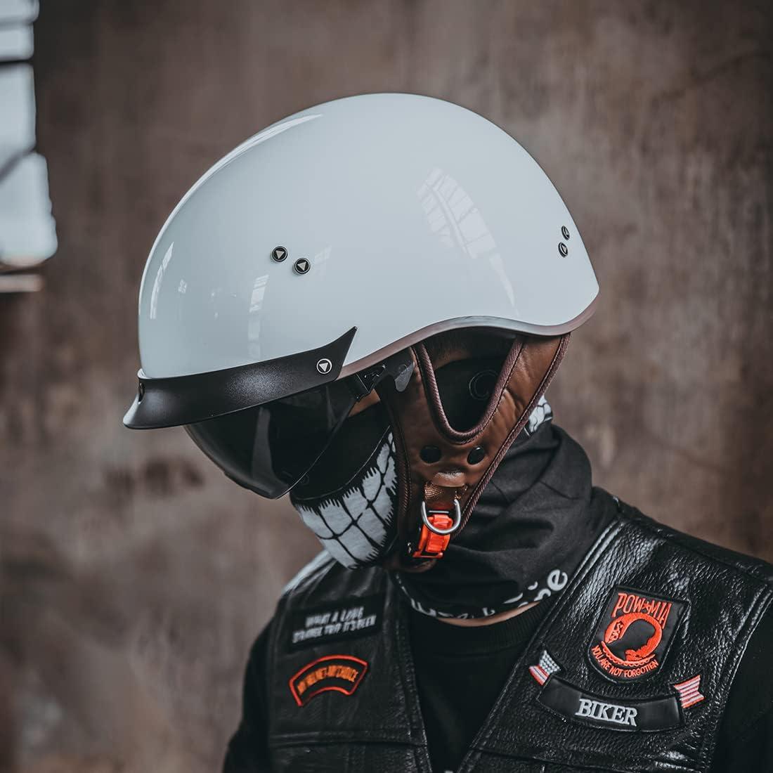 Casco de motocicleta VCOROS F-07 Blanco Brillante L