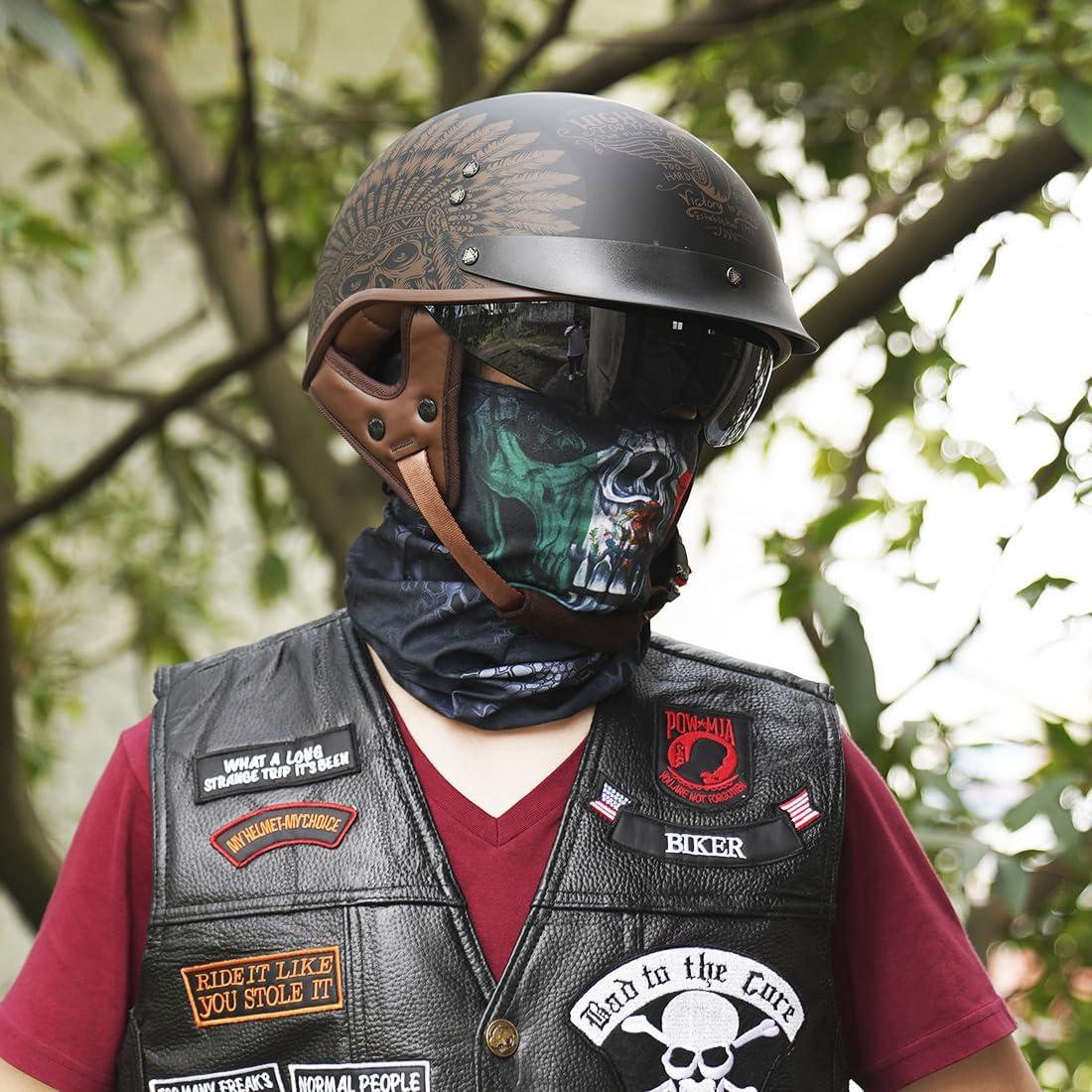 Casco de motocicleta VCOROS F-07 con visera solar y hebilla