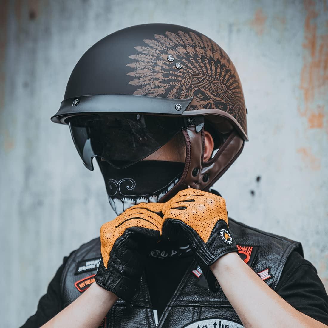 Casco de motocicleta VCOROS F-07 XXL con visera solar