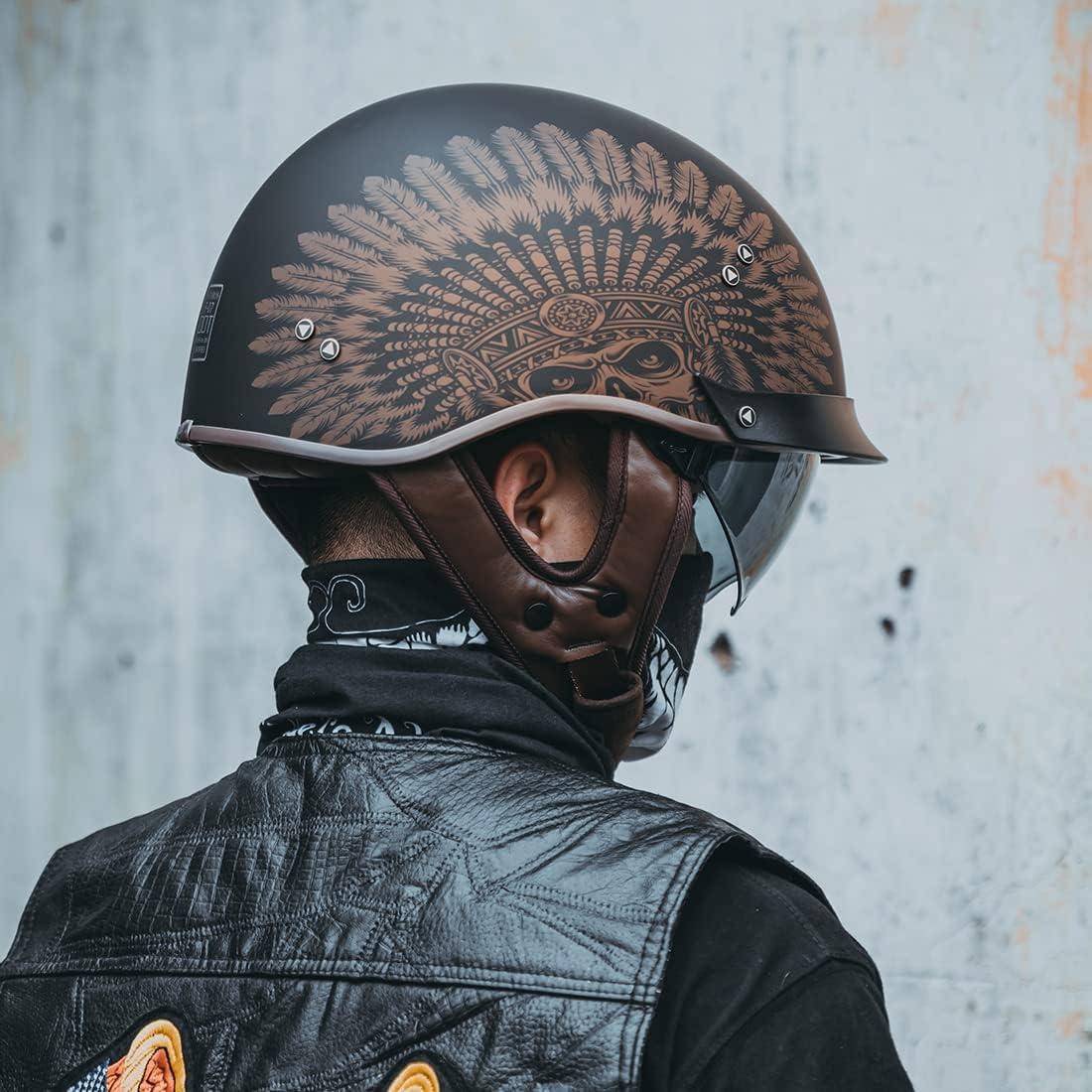 Casco de motocicleta VCOROS F-07 XXL con visera solar