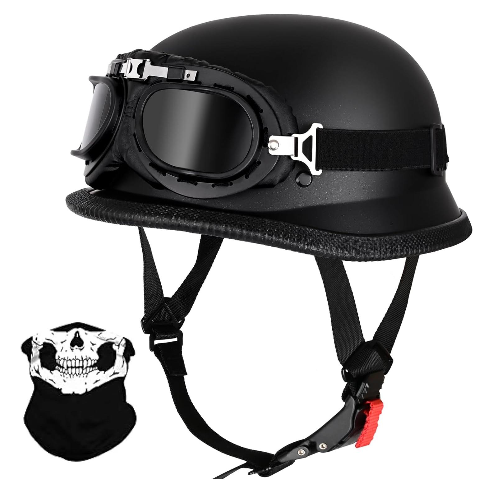 Casco de motocicleta AZGAMES A01 Retro Negro Brillante