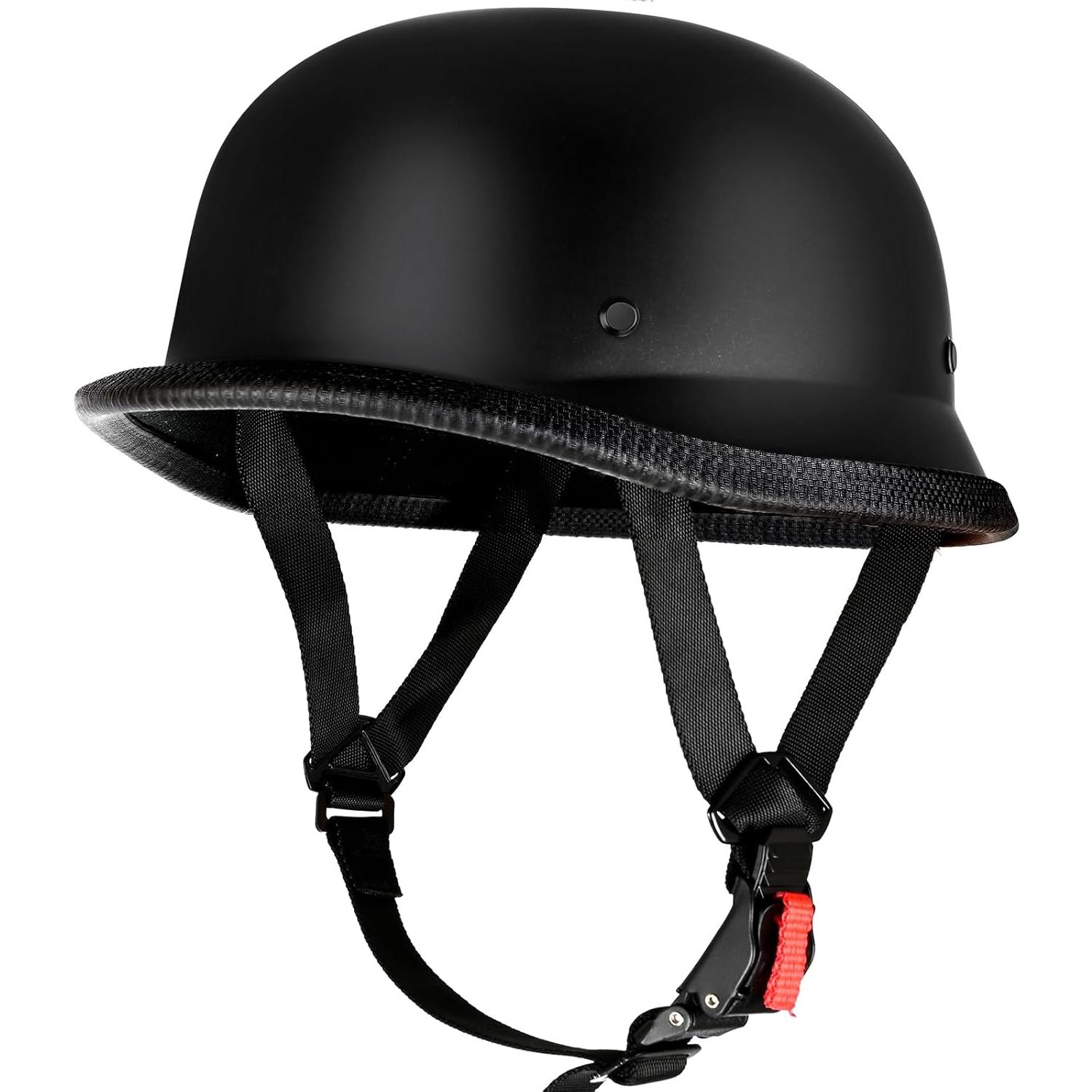 Casco de motocicleta AZGAMES A01 Retro Negro Brillante