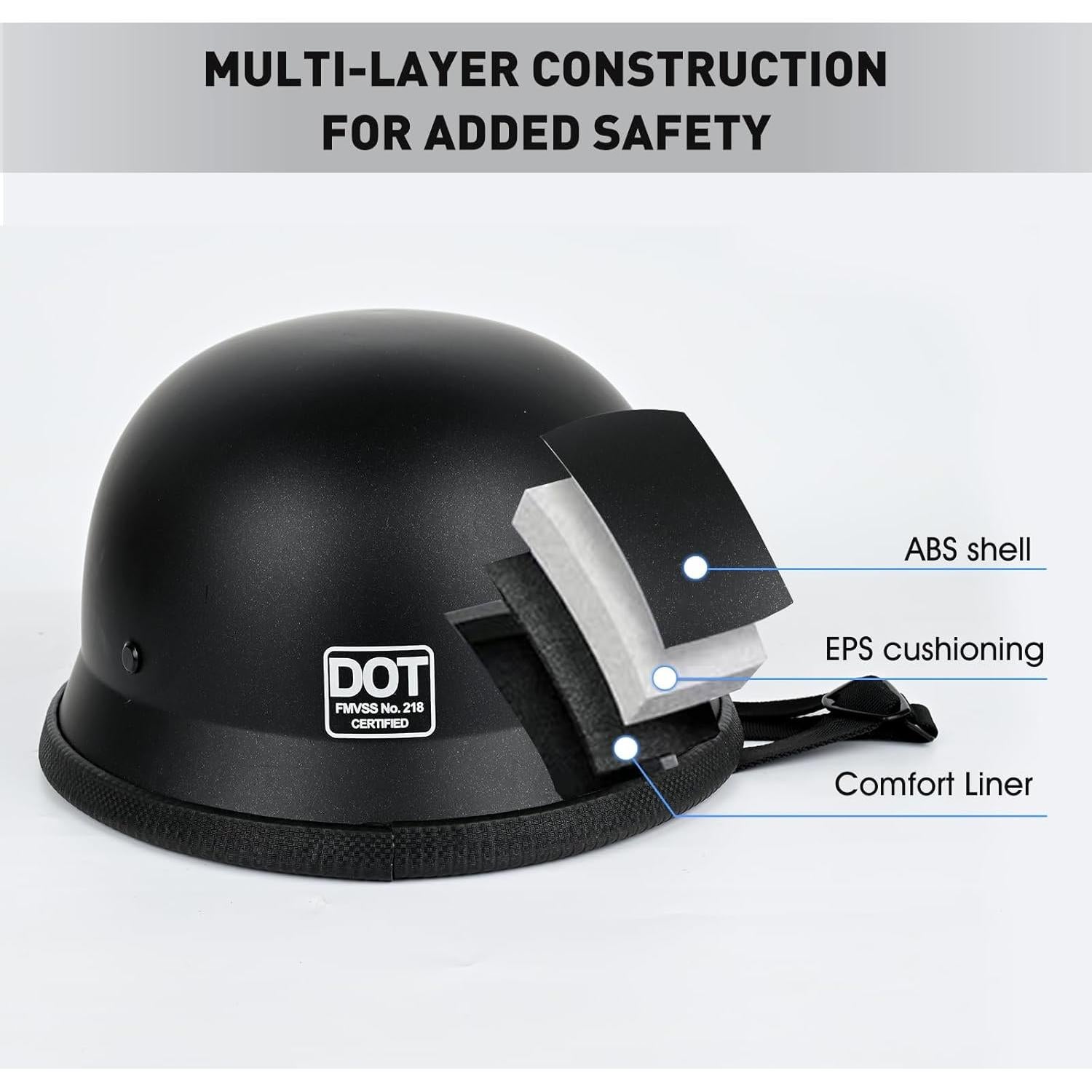 Casco de motocicleta AZGAMES A01 Retro Negro Brillante