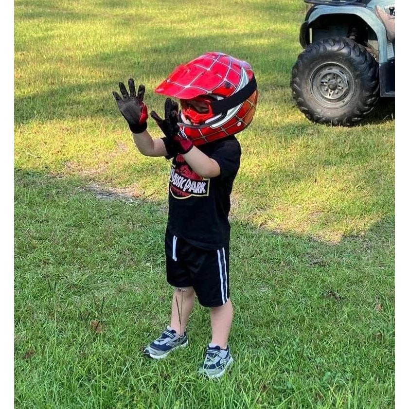 Casco TCT-MOTORPARTS Araña Roja DOT para Niños Grande