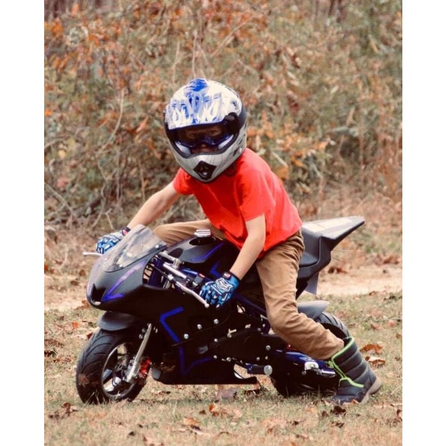 Casco Integral TCT-MOTORPARTS para Niños Llama Azul XL