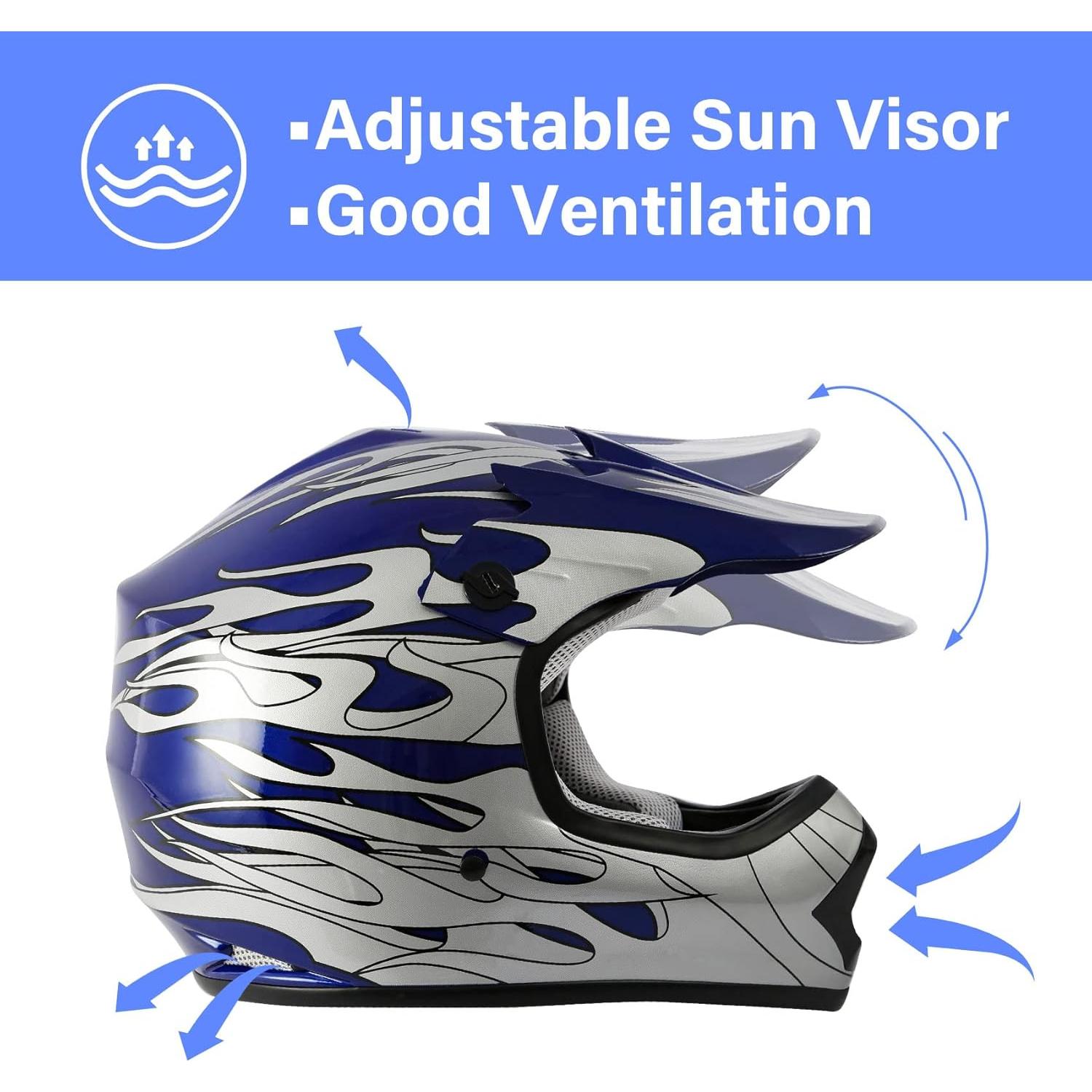 Casco Integral TCT-MOTORPARTS para Niños Llama Azul XL