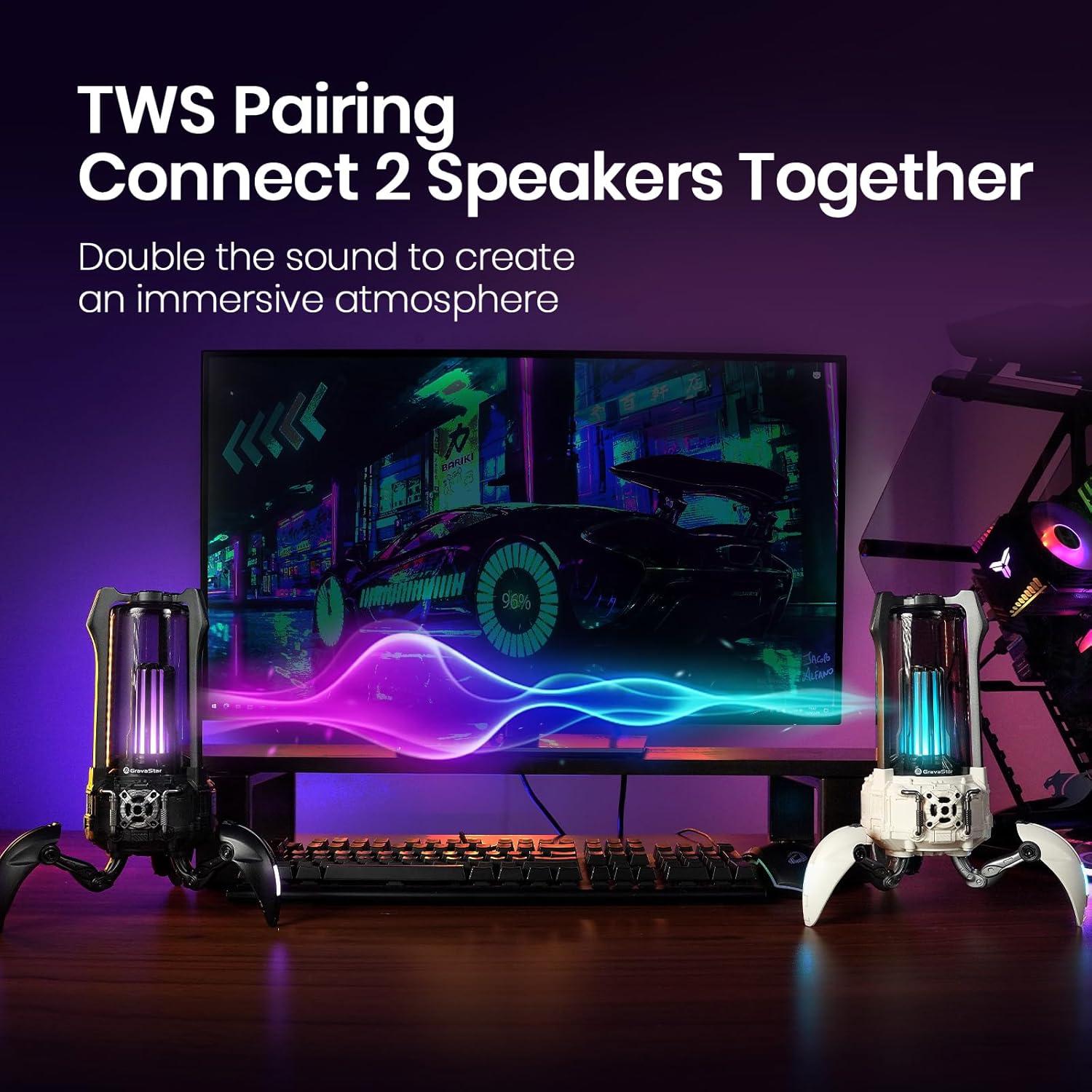 Altavoz Bluetooth GravaStar Supernova 25W, 9H Batería, RGB