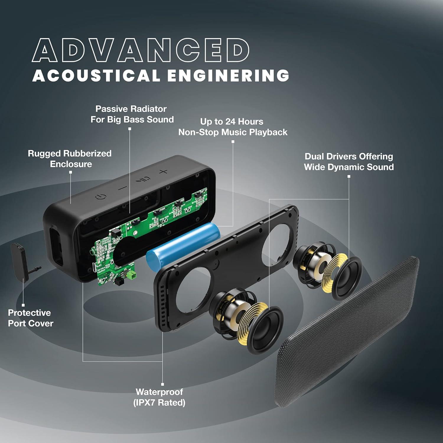 Altavoz Portátil Bluetooth QFX BT-ZX1 Impermeable 24h