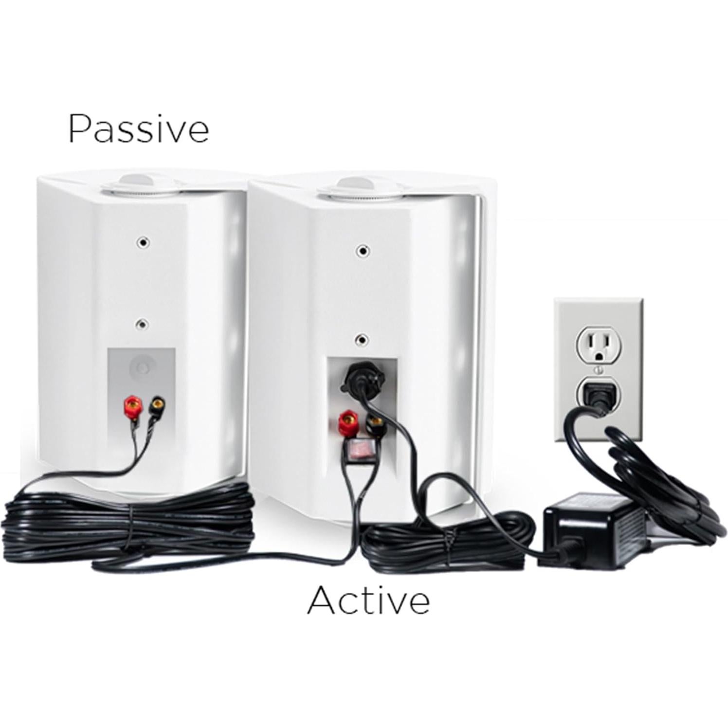 iHome IHSI-W400BT-PR-WHT Bluetooth 4" 100W Weatherproof Speakers, Indoor/Outdoor, Wall/Ceiling Mount, Surround Sound, Pair - Suitable for Home Parties