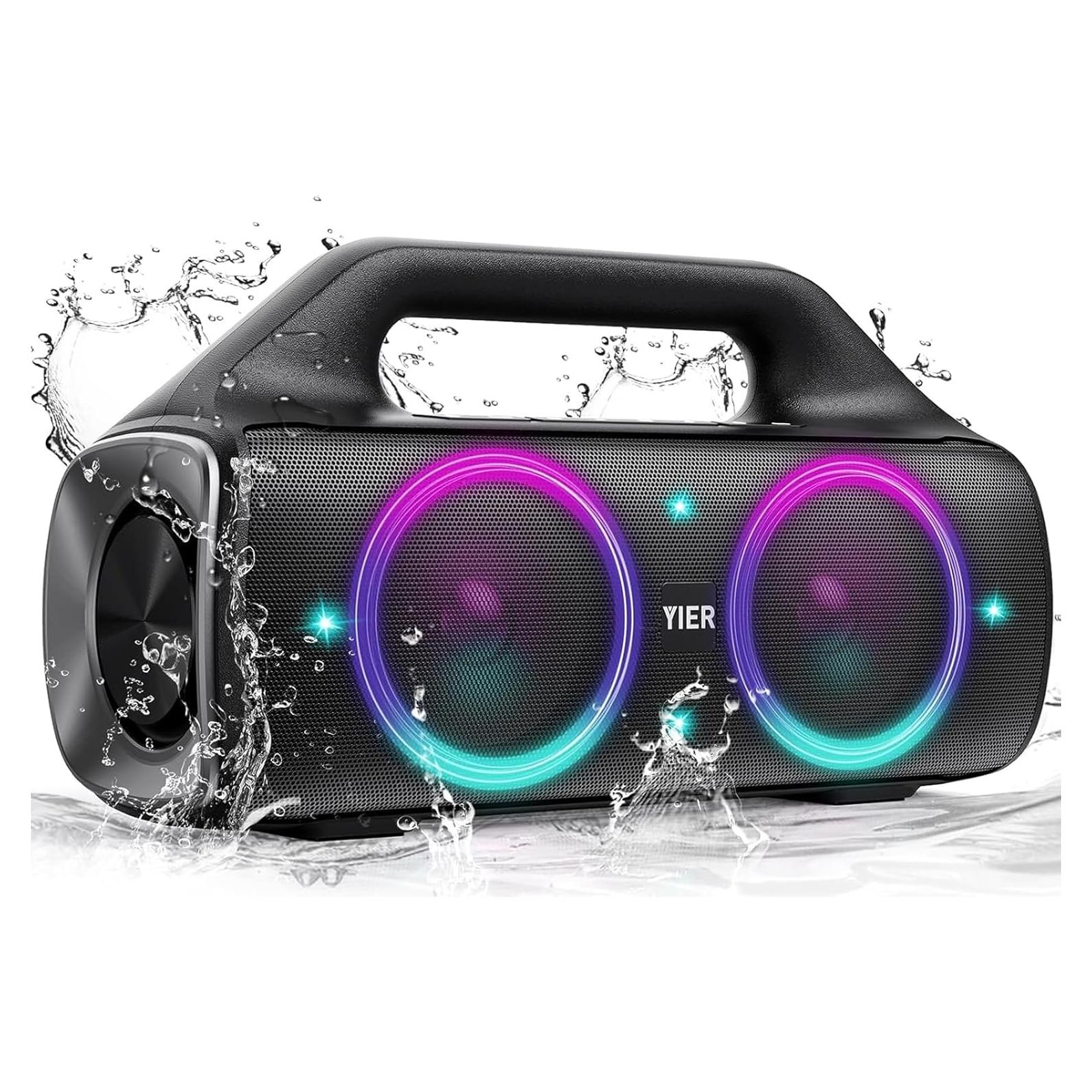 Powerful Portable Bluetooth Speaker with Deep Bass, IP67 Waterproof, TWS Stereo Pairing, Wireless Bluetooth 5.3, Ideal Speakers for Outdoor, Parties, Beach, Camping, and Travel