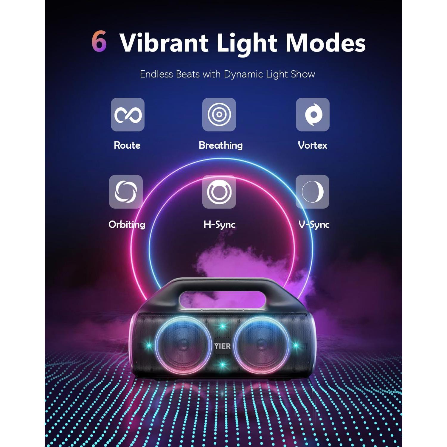 Powerful Portable Bluetooth Speaker with Deep Bass, IP67 Waterproof, TWS Stereo Pairing, Wireless Bluetooth 5.3, Ideal Speakers for Outdoor, Parties, Beach, Camping, and Travel