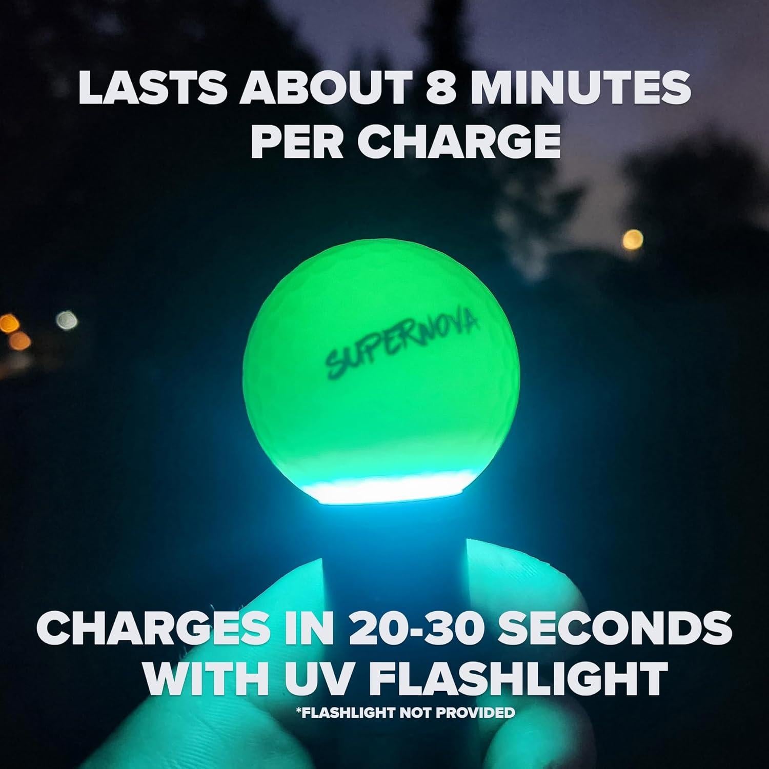 Bolas de Golf Supernova Glow - 12 Unidades Brillantes para Noche