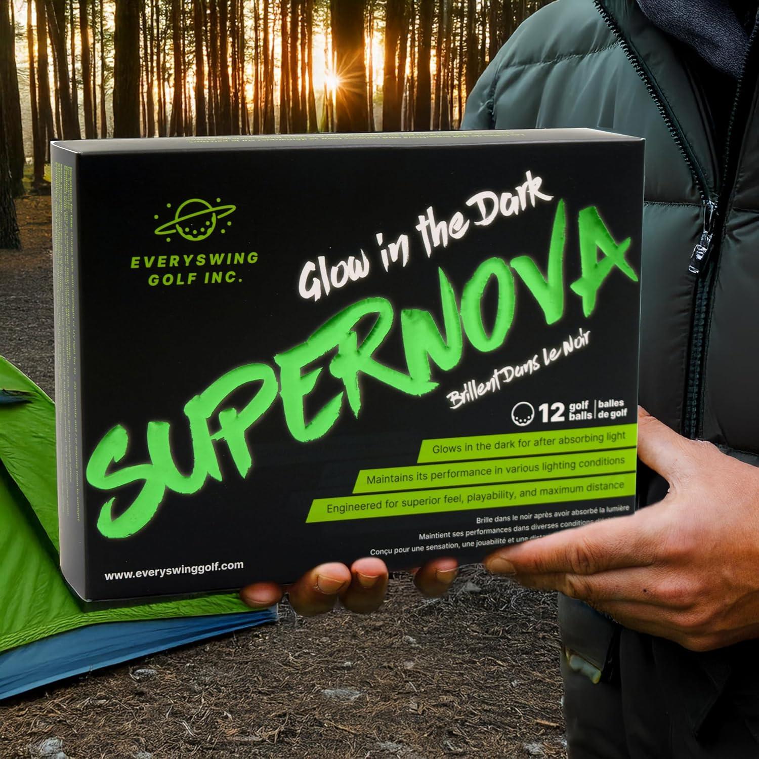 Bolas de Golf Supernova Glow - 12 Unidades Brillantes para Noche