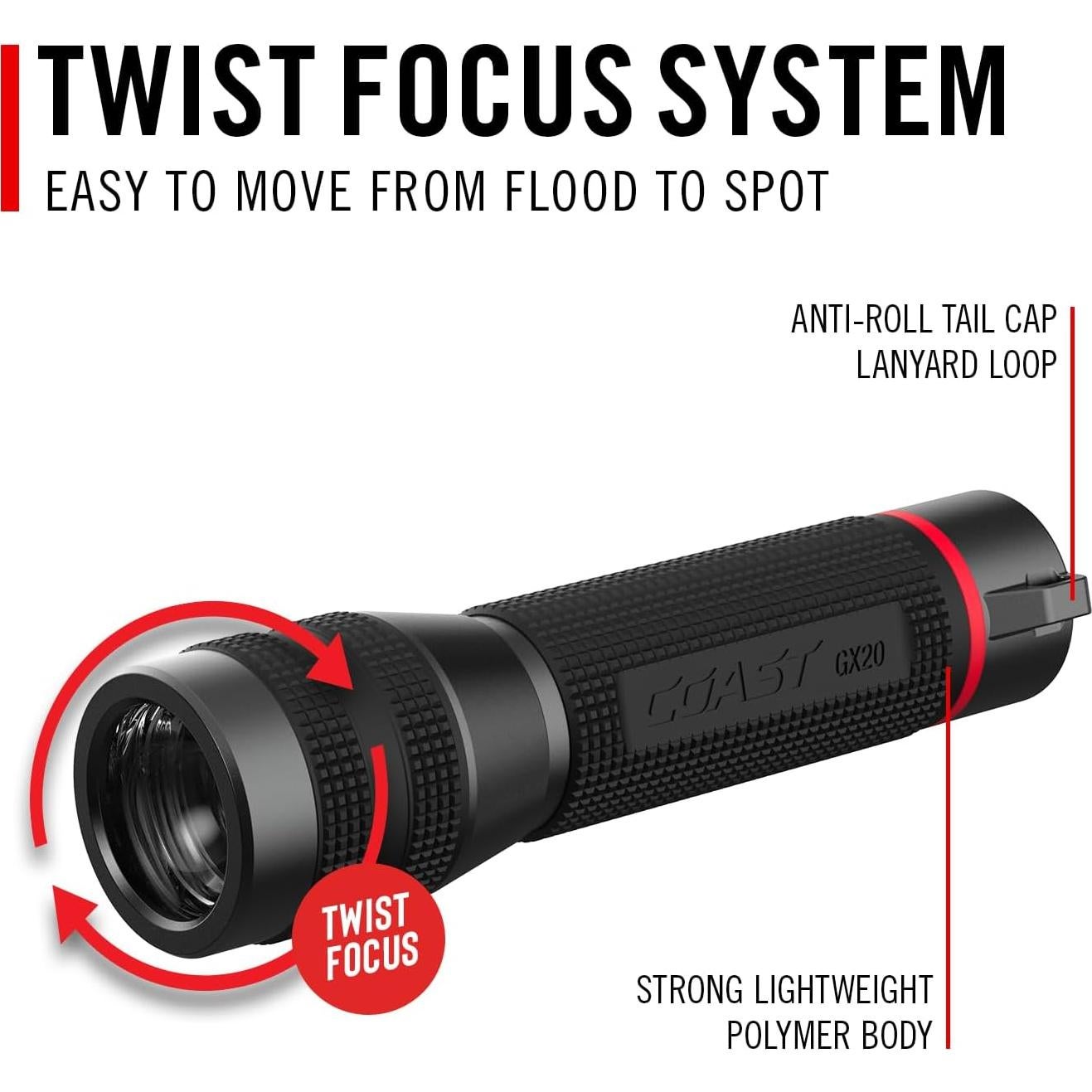 Linterna LED Coast GX20 1200 Lúmenes IP67 a Prueba de Agua
