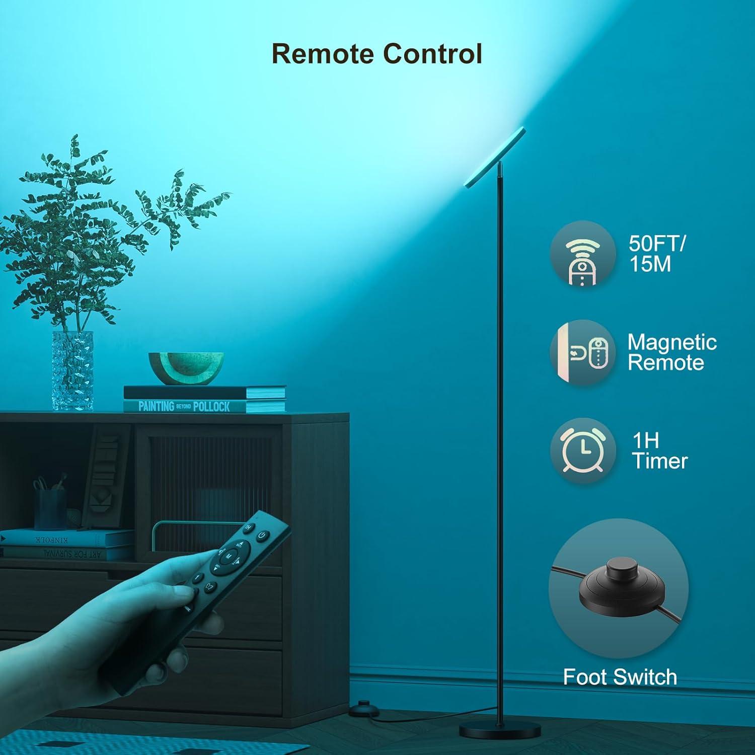 Lámpara de pie LED FULSUNT RGB 32W 3200LM con control remoto