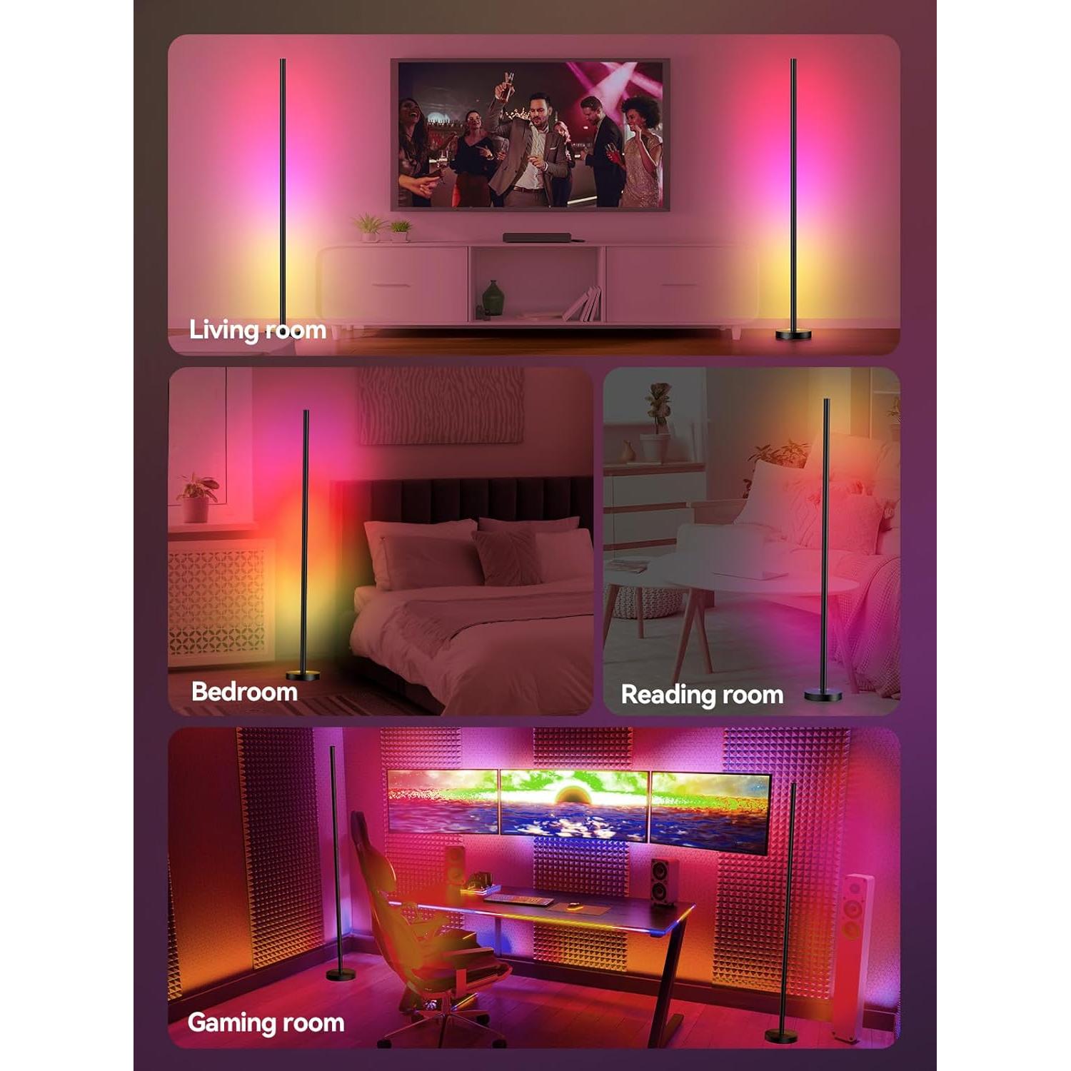 Lámpara de Pie LED RGBICW Inteligente 139cm - 16 Millones de Colores