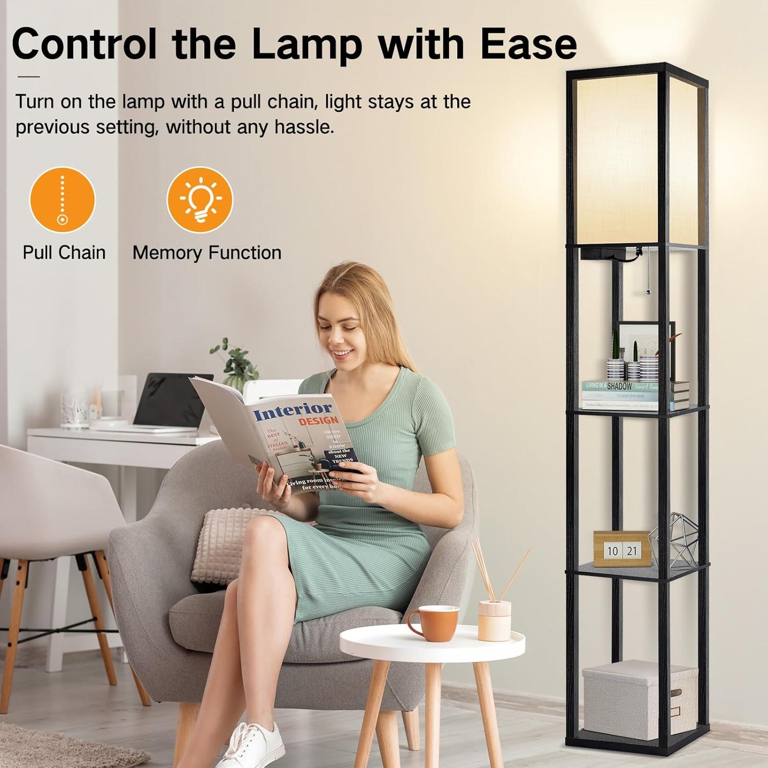 Lámpara de Pie Led Arco OUTON 3 Luces Moderna Negra 205 cm