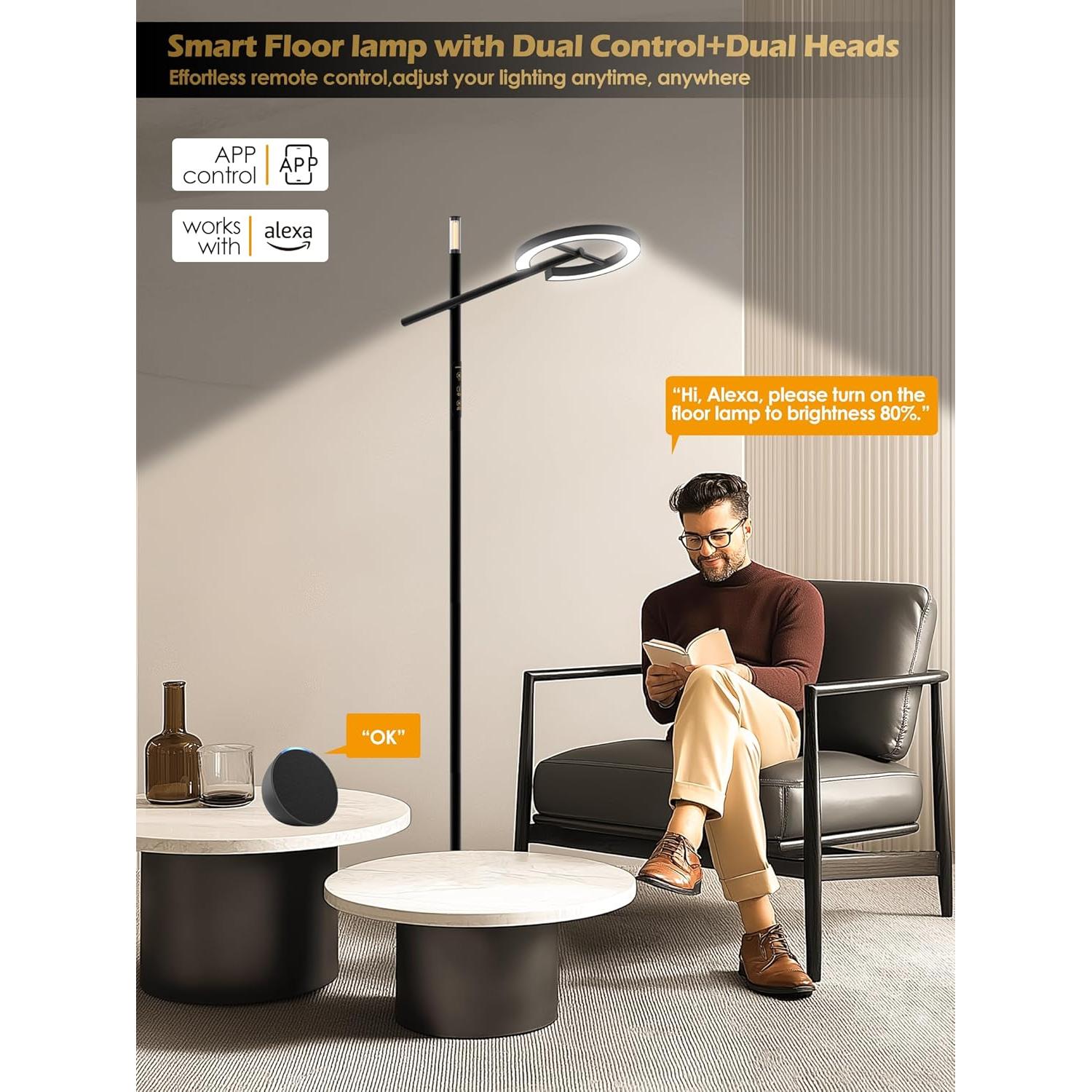 Lámpara de Suelo Inteligente GLOWRIUM H1 10000 Lux Regulable