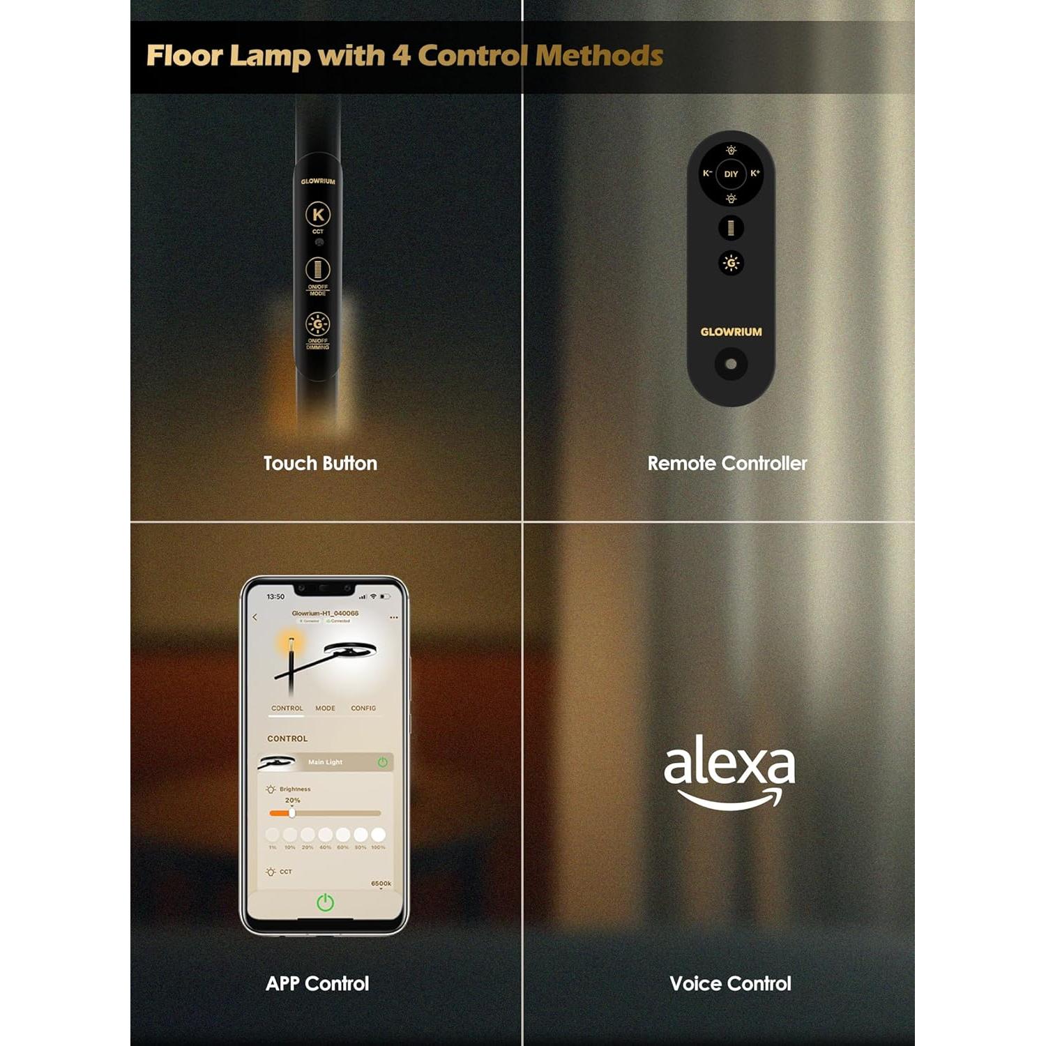 Lámpara de Suelo Inteligente GLOWRIUM H1 10000 Lux Regulable