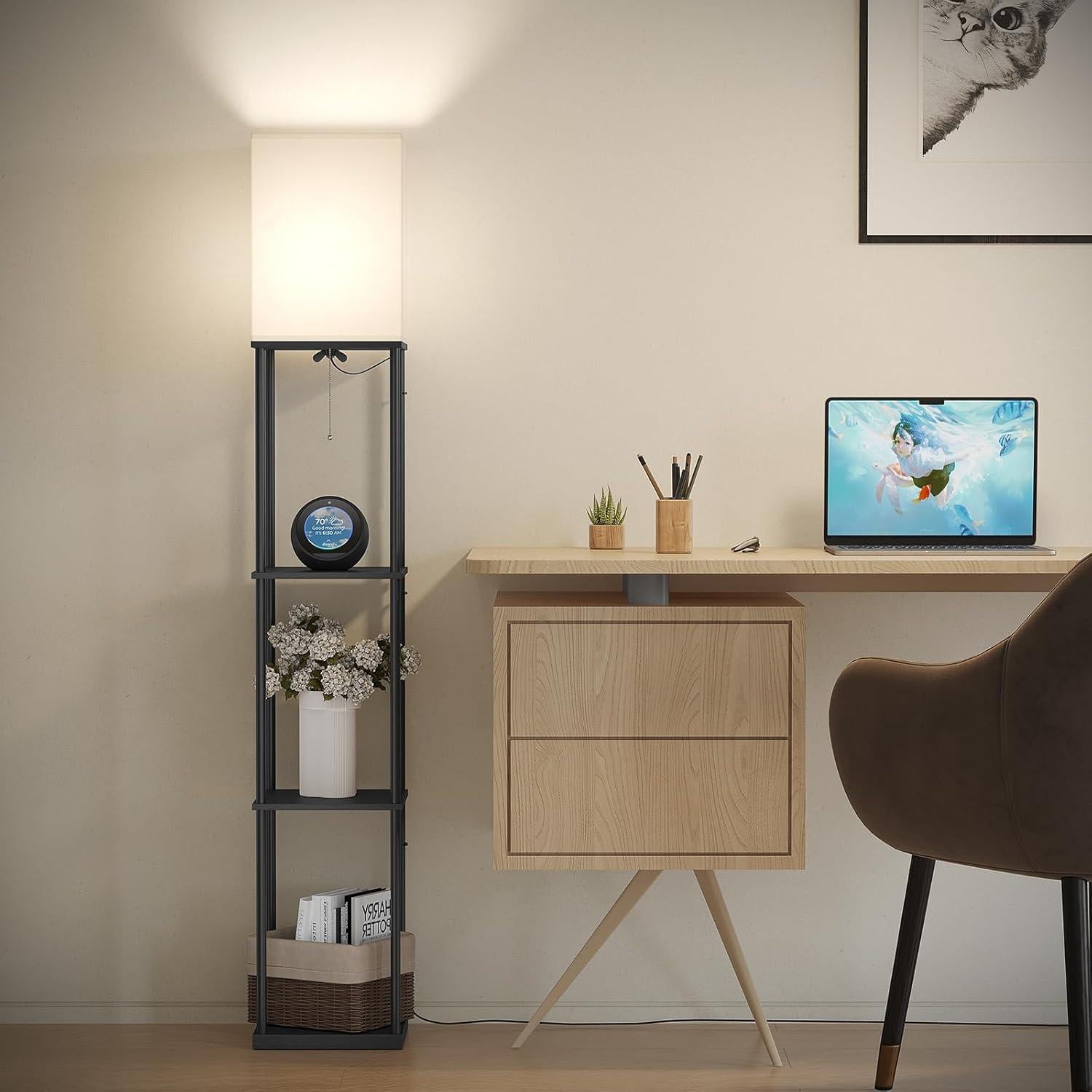 Lámpara de Pie SUNMORY RGB con Estantes y Control APP