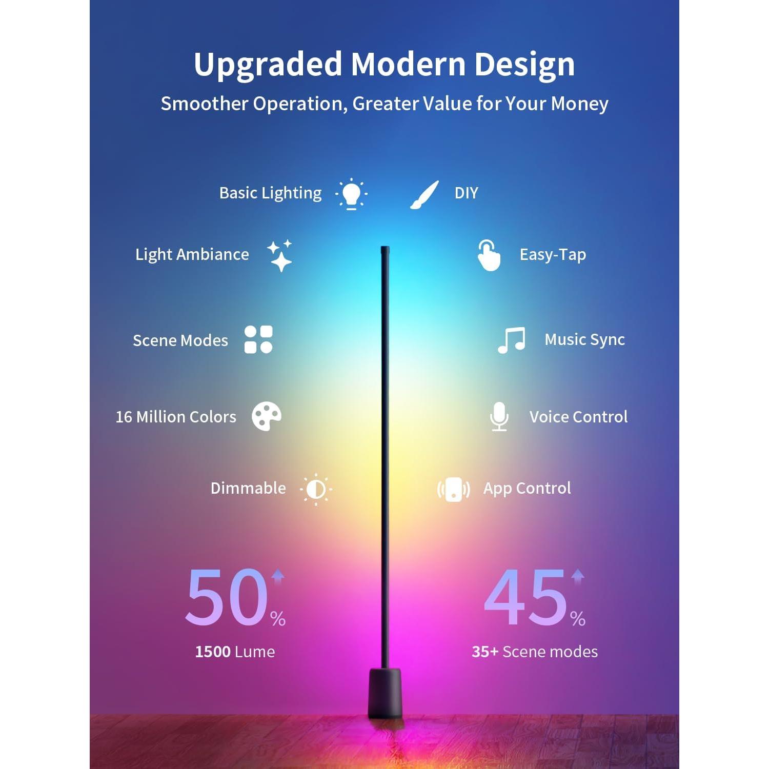Lámpara de Esquina LED Ailofy 1500lm RGBW Control App