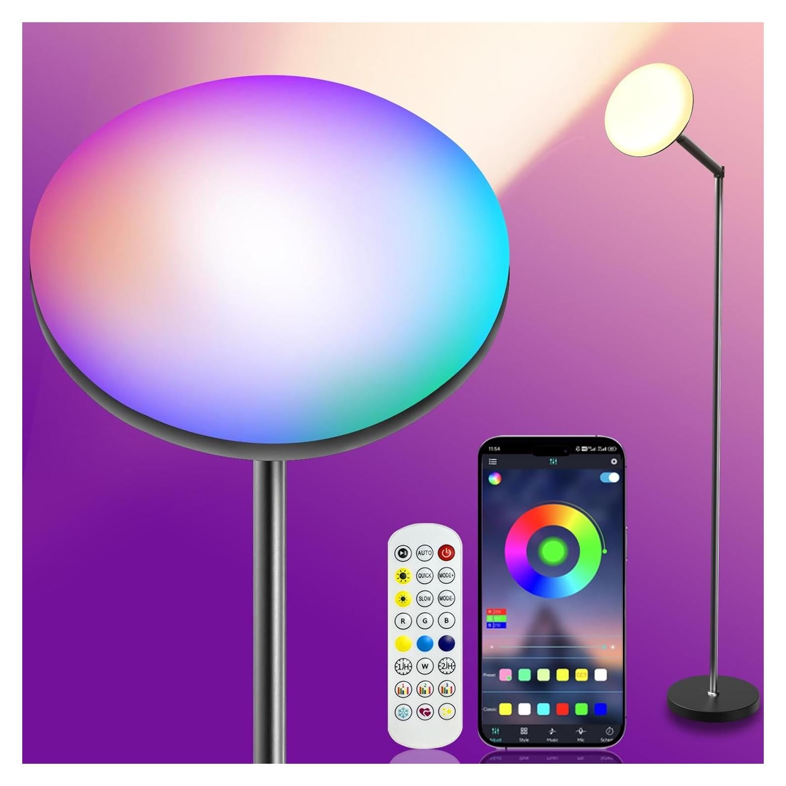 Lámpara de Suelo LED Inteligente ZAIYW RGB 170 cm con APP