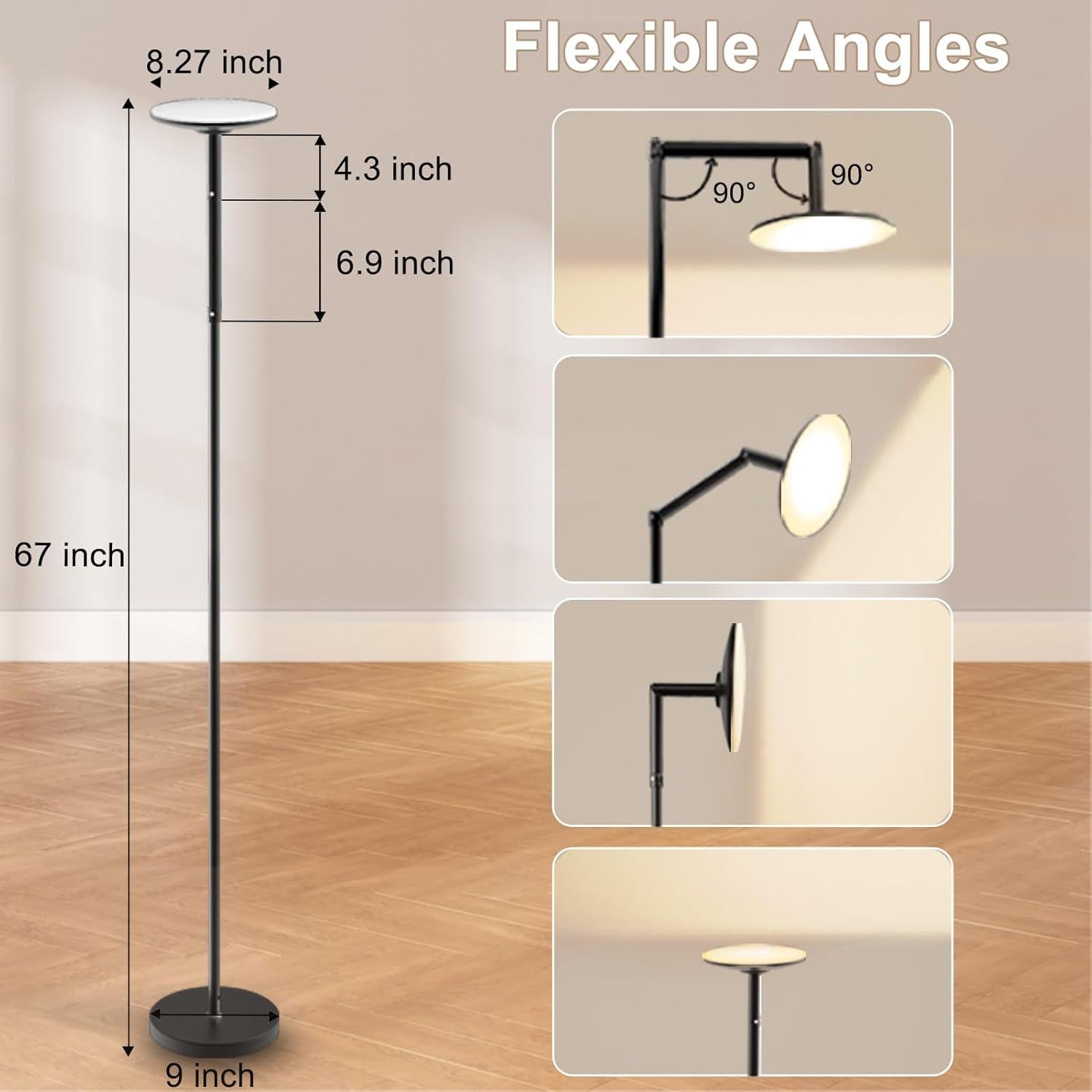 Lámpara de Suelo LED Inteligente ZAIYW RGB 170 cm con APP