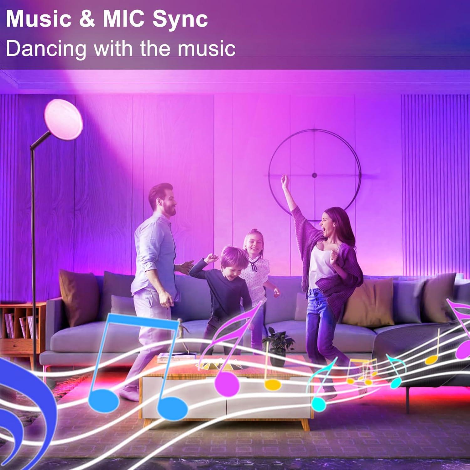 Lámpara de Suelo LED Inteligente ZAIYW RGB 170 cm con APP