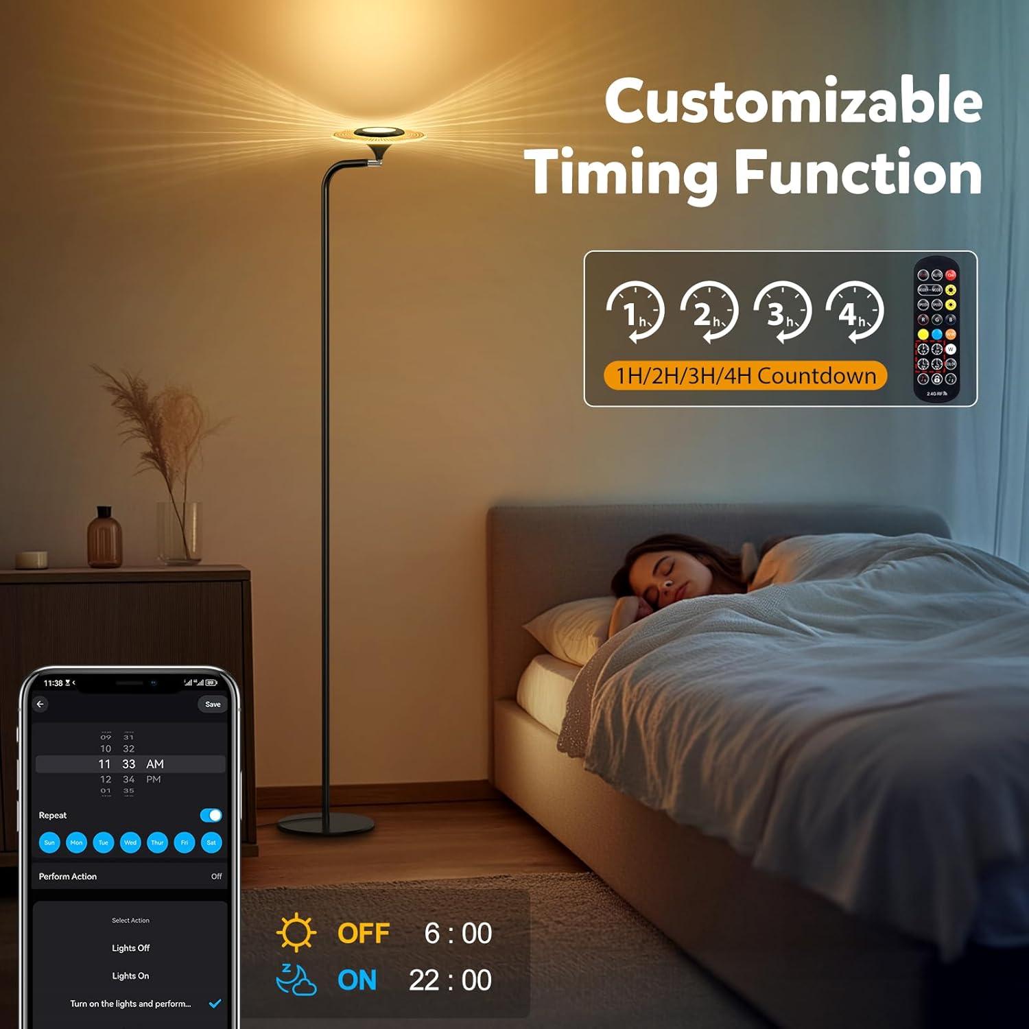 Lámpara de Piso LED RGB Inteligente HANDSONIC 175 cm Control APP